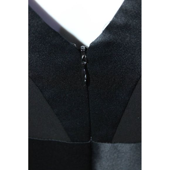 Kay Unger Womens Back Zip Half Sleeve V Neck Sheath Dress Black Size 6 - Picture 4 of 7